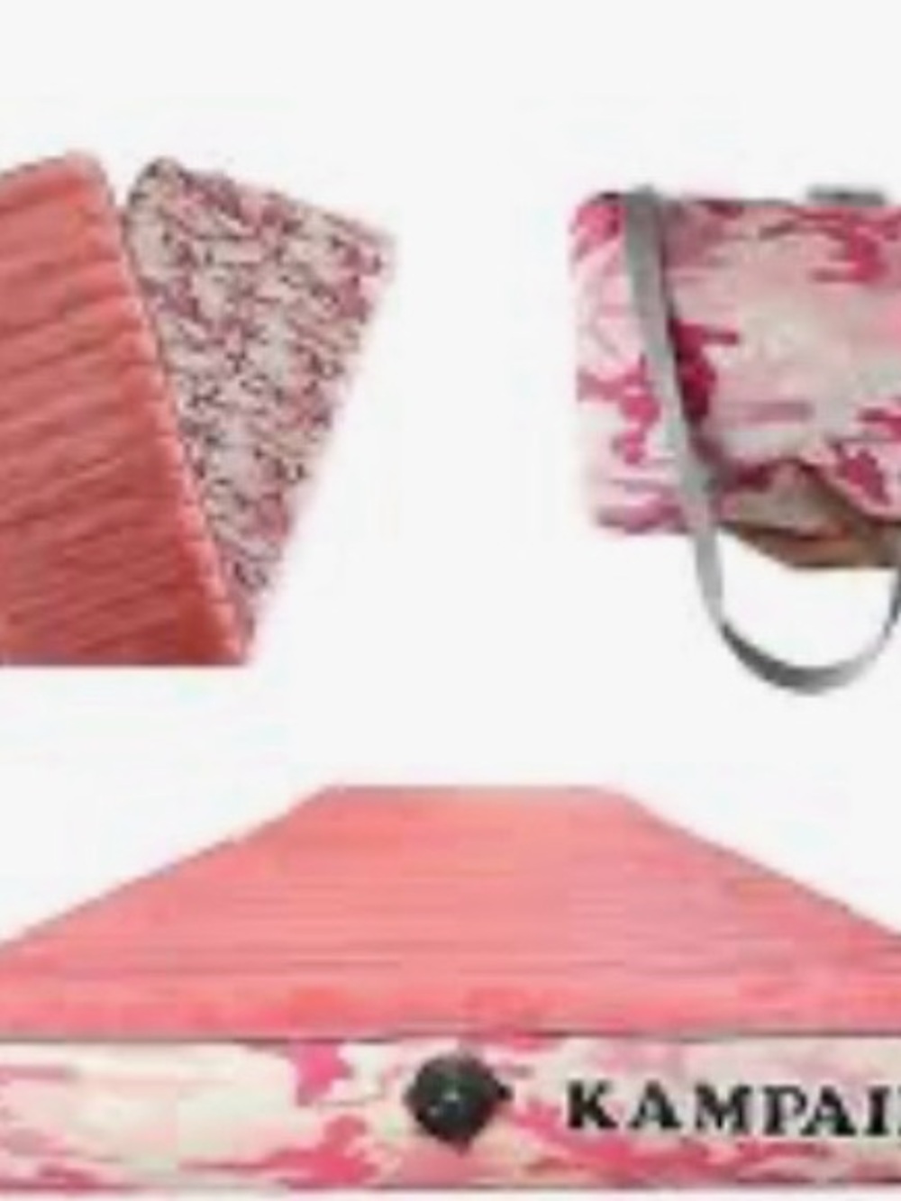 Kampair Portable Camping Air Mattress, 180x75x12 Cm CAMO PINK